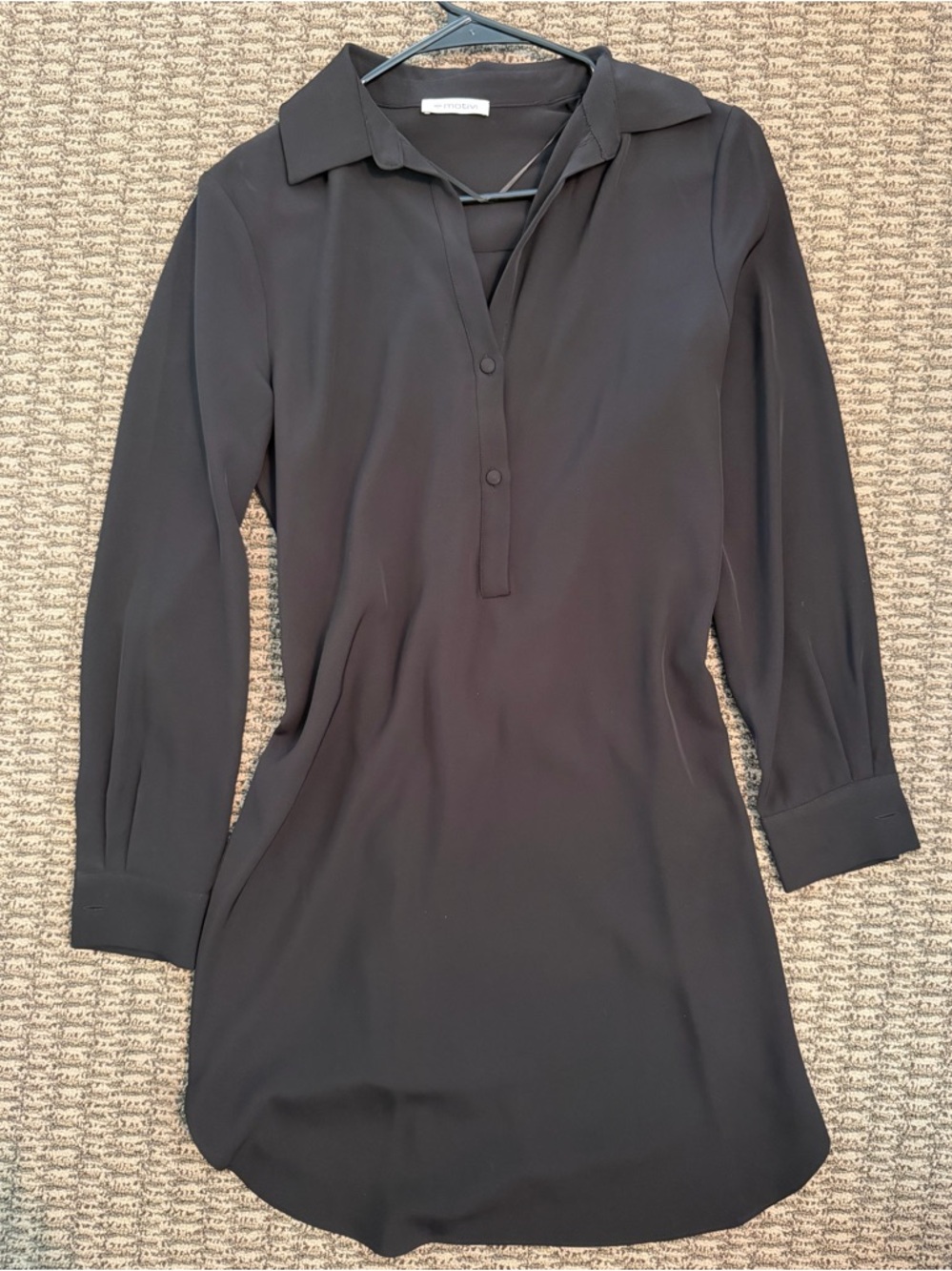 Women’s short black shirt flowy dress - S